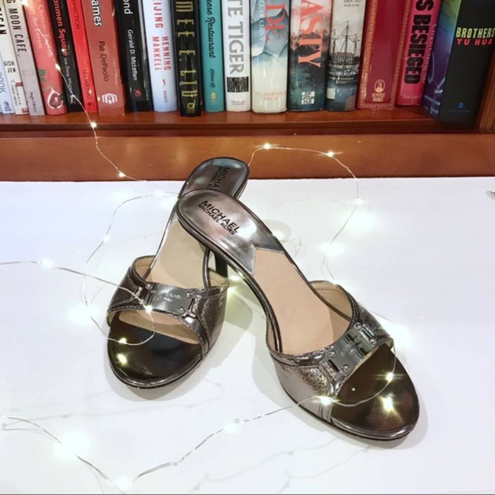 Michael Kors Silver Open-Toe Heels